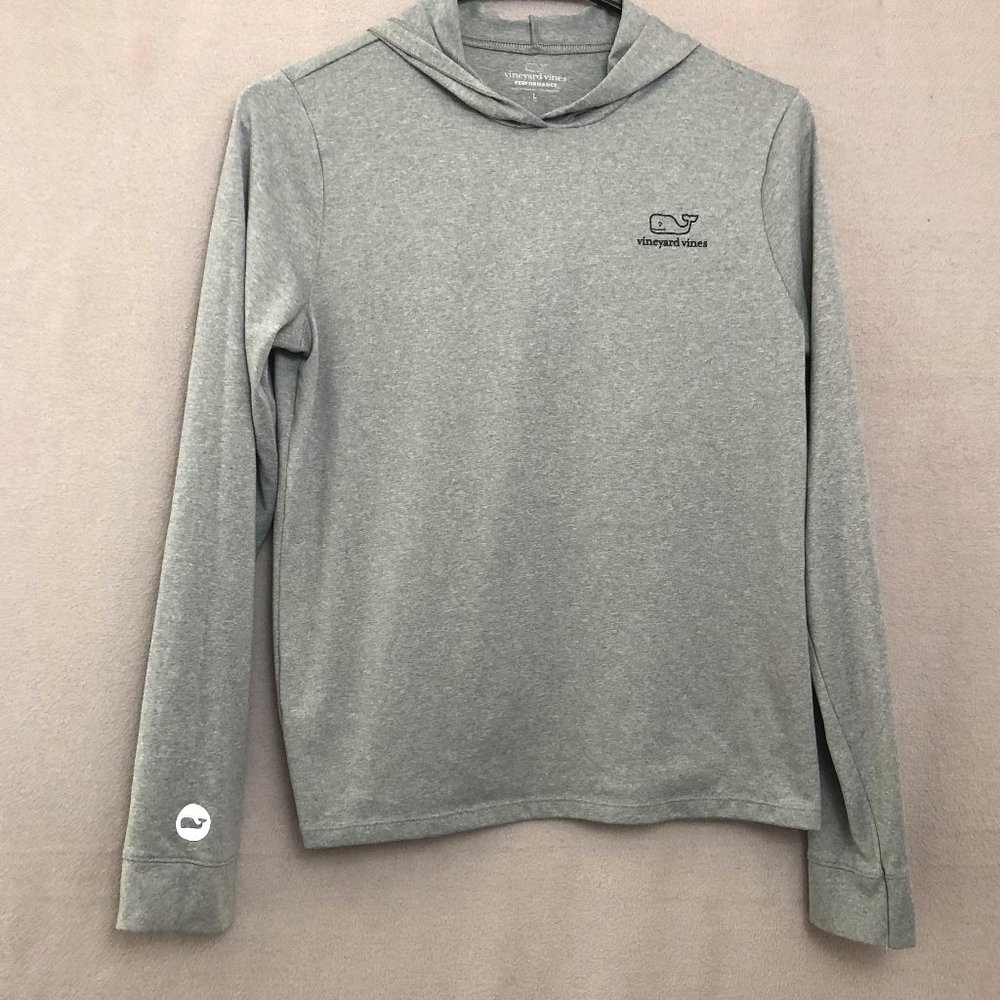 Vineyard Vines | Gray Performance Long Sleeve Hooded Shirt Size: Large